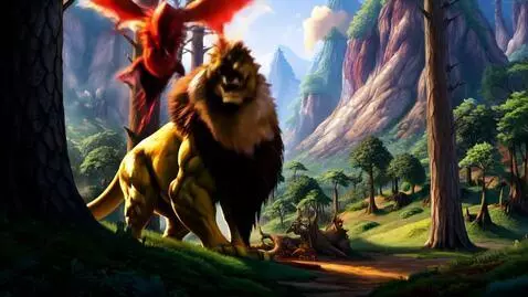 AI Video from prompt: एक घने जंगल में, एक शक्तिशाली शेर रहता था जिसका 