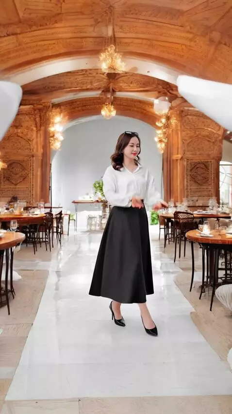 AI Video from prompt: Wanita berjoget dan gerakannya elegan jangan ber