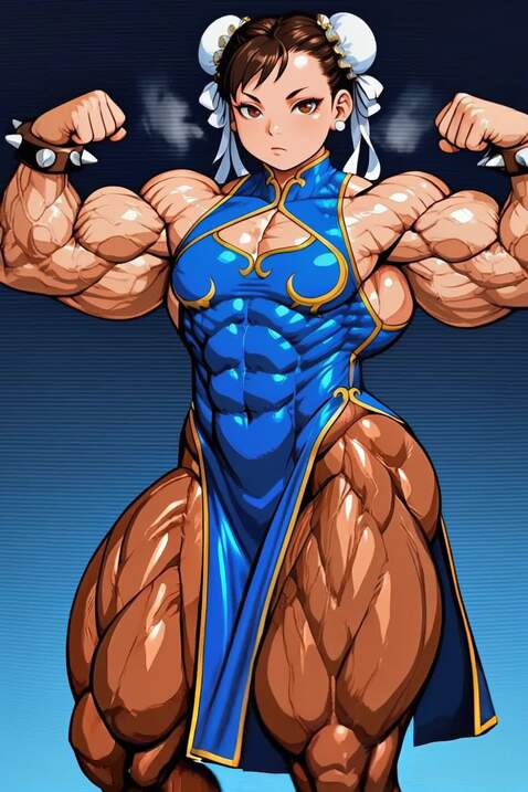 Bodybuilder Chun-LI, muscular, huge muscles, wal