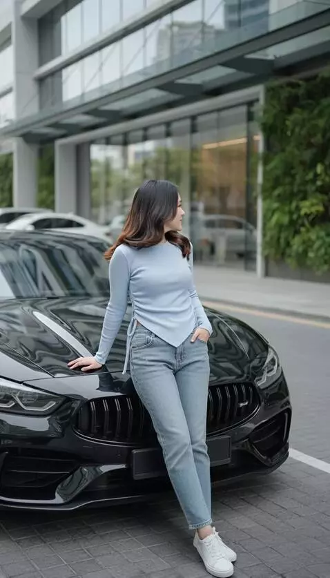 AI Video from prompt: Wanita tersebut menghadap ke kanan dan ke kiri, 