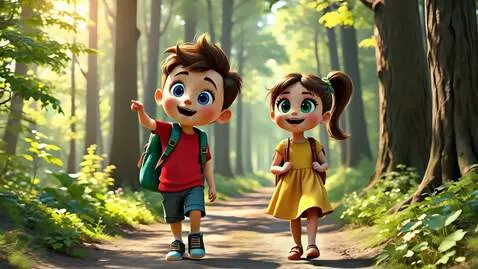 AI Video from prompt: "5-second 3D animation video.The boy (exactly 12