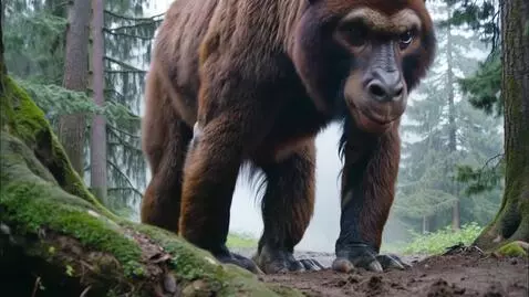 AI Video from prompt: Create vintage type of video , of walking sasqua