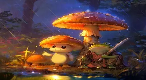 AI Video from prompt: Anime raining, night atmosphere, smiles,no stron