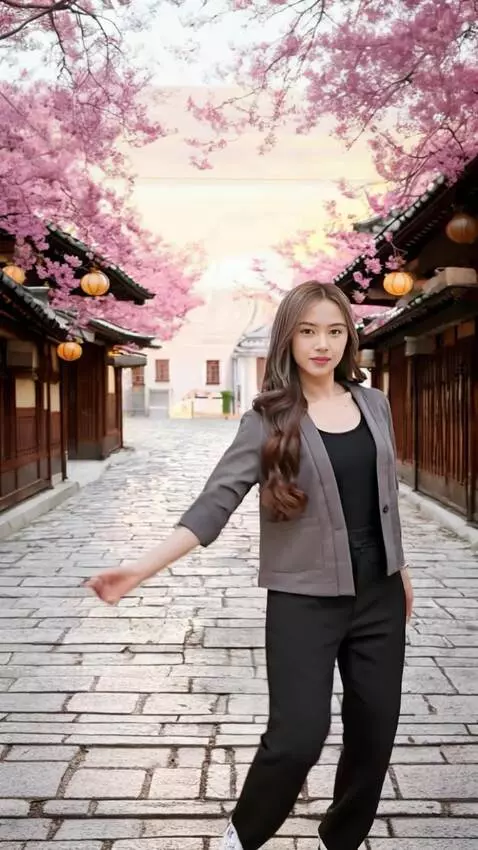 AI Video from prompt: Wanita berjoget dan gerakannya elegan jangan ber