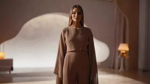 AI Video from prompt: Buat wanita berdiri