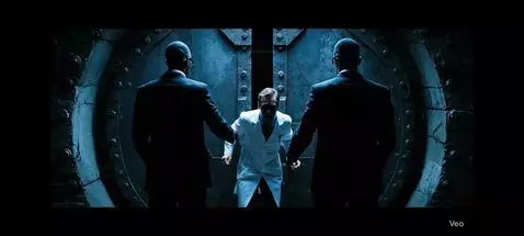 AI Video from prompt: Inside the room, a black door appears behind the