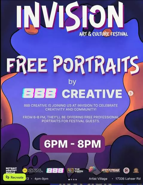 AI Video from prompt: Free Portraits (888 Creative)  A glowing, graphi