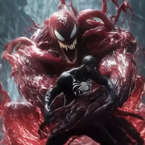 AI Video from prompt: The massive red being grabs the being in front a