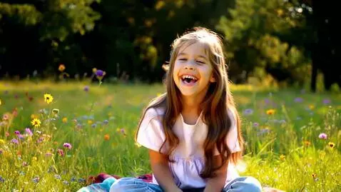 AI Video from prompt: A girl laughing