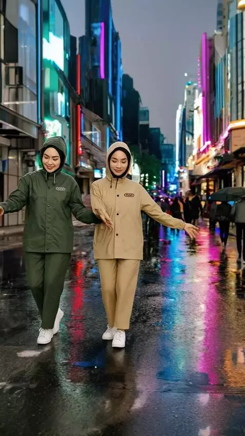 AI Video from prompt: Ke dua wanita berjoget seirama dan gerakannya sa