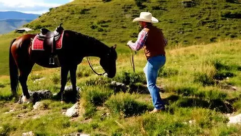 AI Video from prompt: Cowboy on a running horse