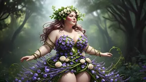 AI Video from prompt: Ethereal red-haired fat and obese woman with pal