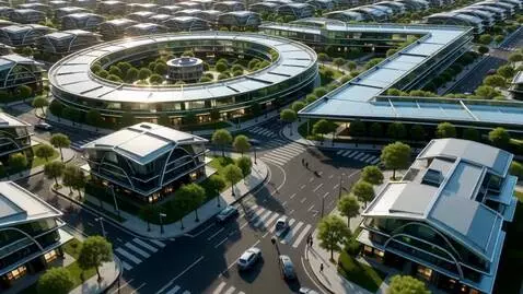 AI Video from prompt: Вид с верху, футуристический город, улицы, дома 