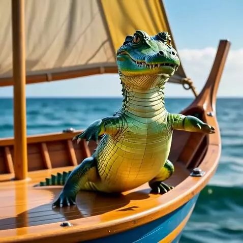 AI Video from prompt: Крокодил танцует на корабле