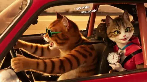 AI Video from prompt: Action (8s): A realistic male cat-human in sport