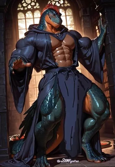 AI Video from prompt: T-rex  dude standing looking at you then he say 
