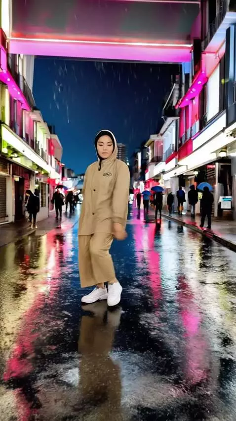 AI Video from prompt: wanita berjoget seirama dan gerakannya sama agar