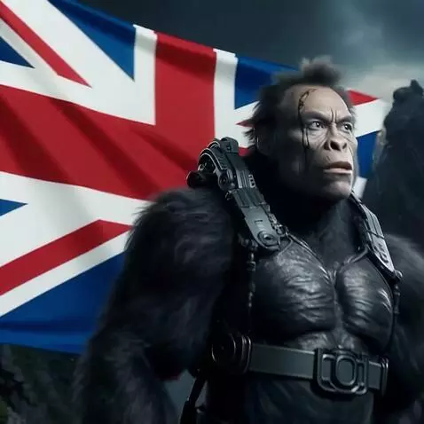 AI Video from prompt: Fomo ape standing tall and giving a speech on a 