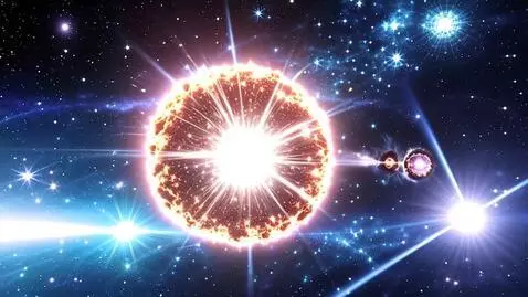 AI Video from prompt: a supernova in a space with relaistic light and 