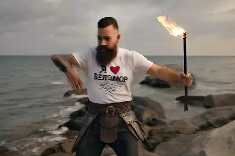 AI Video from prompt: Персонаж поэмы Пушкина дядька Черномор ведёт себ