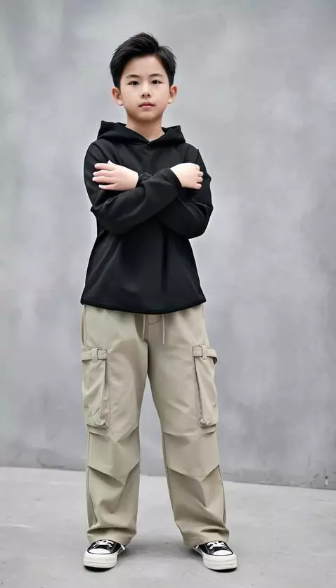 AI Video from prompt: Model tersebut menyilangkan tangan di dada kemud