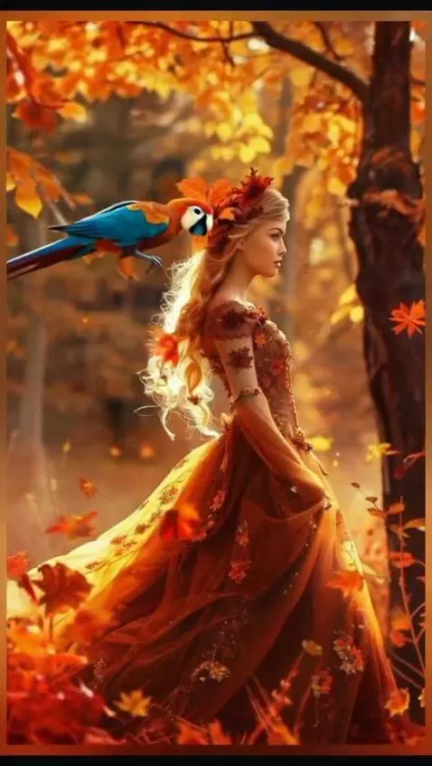 AI Video from prompt: Femeie realistă,merge ușor,pe umeri se asează un