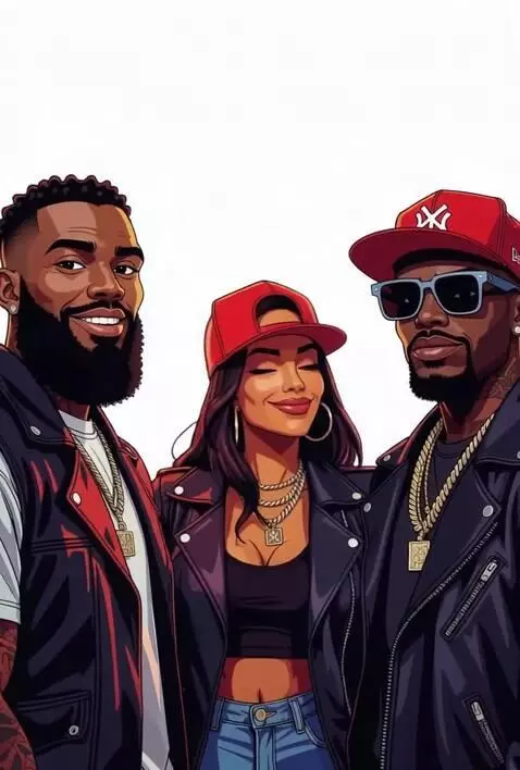 AI Video from prompt: 3 characters smiling  and looking at the camera,