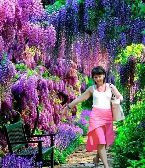 AI Video from prompt: идёт среди цветов и танцует...