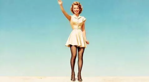 AI Video from prompt: Красивая девушка в коротком платье, чулках и бос