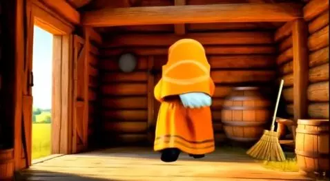 AI Video from prompt: Бабушка выходит за дверь и уходит