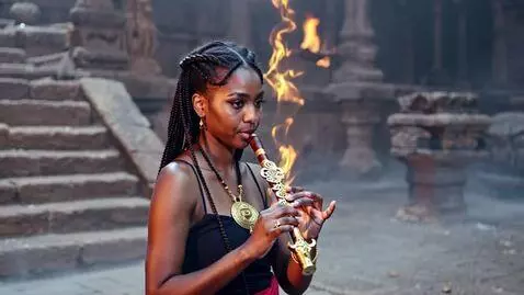 AI Video from prompt: "Carmen — dark-skinned young woman, 20–22 years 