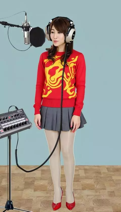 AI Video from prompt: woman wearing headphones is actively singing int