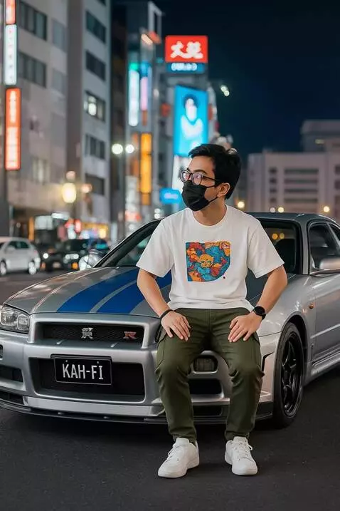 AI Video from prompt: Buat orang yang ada di foto ini seperti sedang b