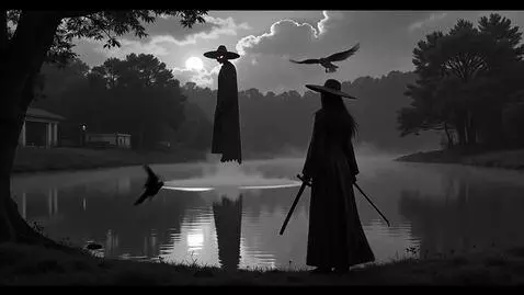 AI Video from prompt: Japanese anime noir, strictly black and white no