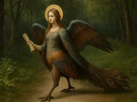 AI Video from prompt: Мистическое существо, наполовину женщина наполов