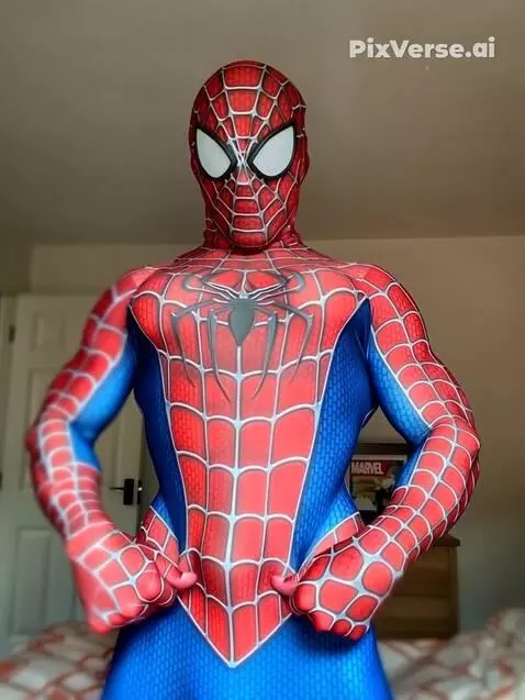 AI Video from prompt: Photograph of a muscular mask male in a tight, s