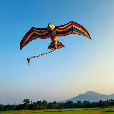 AI Video from prompt: Layangan terbang ke kiri dan ke kanan