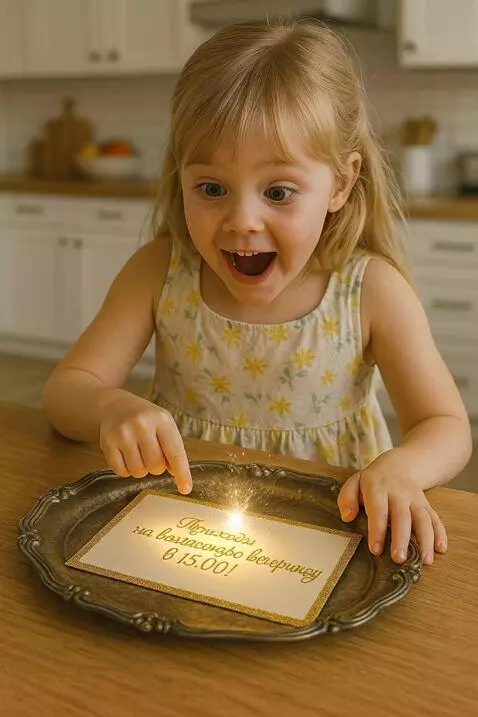 AI Video from prompt: "A little blonde girl in a light summer dress wi