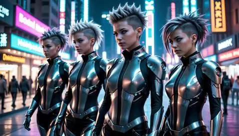 AI Video from prompt: cyberpunk lust gils and guns