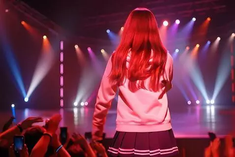 AI Video from prompt: The vocalist is standing in front of the stage a