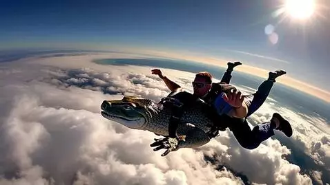 AI Video from prompt: Ultra realistic cinematic video of a crocodile s