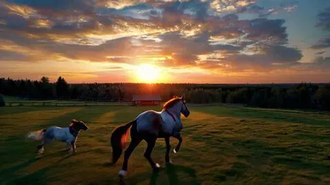 AI Video from prompt: Vertical video, side frame dynamically  Sunset. 