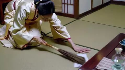 AI Video from prompt: japanese mature cleaning