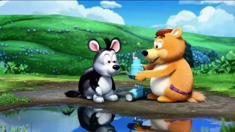 AI Video from prompt: Donkey IA from the cartoon Winnie the Pooh sits 