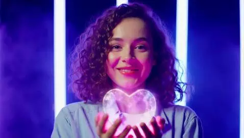 AI Video from prompt: **"A gorgeous futuristic girl shines with irides