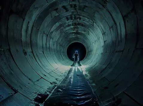 AI Video from prompt: camera pov as it moves down the tunnel