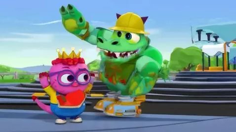 AI Video from prompt: Dancing cartoon crocodile