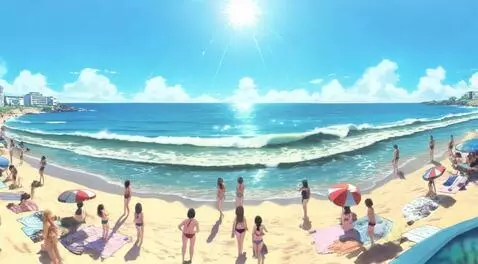 AI Video from prompt: Tiaphon  covering beach people running  franticl