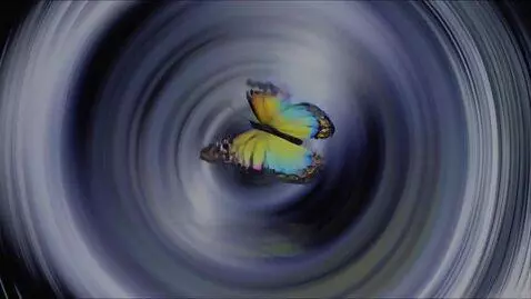 AI Video from prompt: Two beautiful butterflies flight in fractal tonn