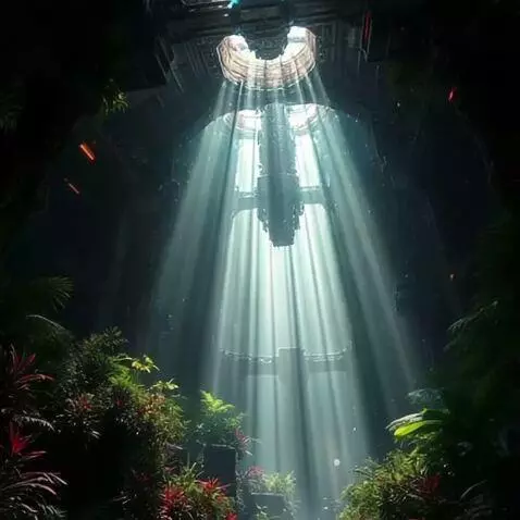 AI Video from prompt: "In a forgotten chamber buried beneath a collaps